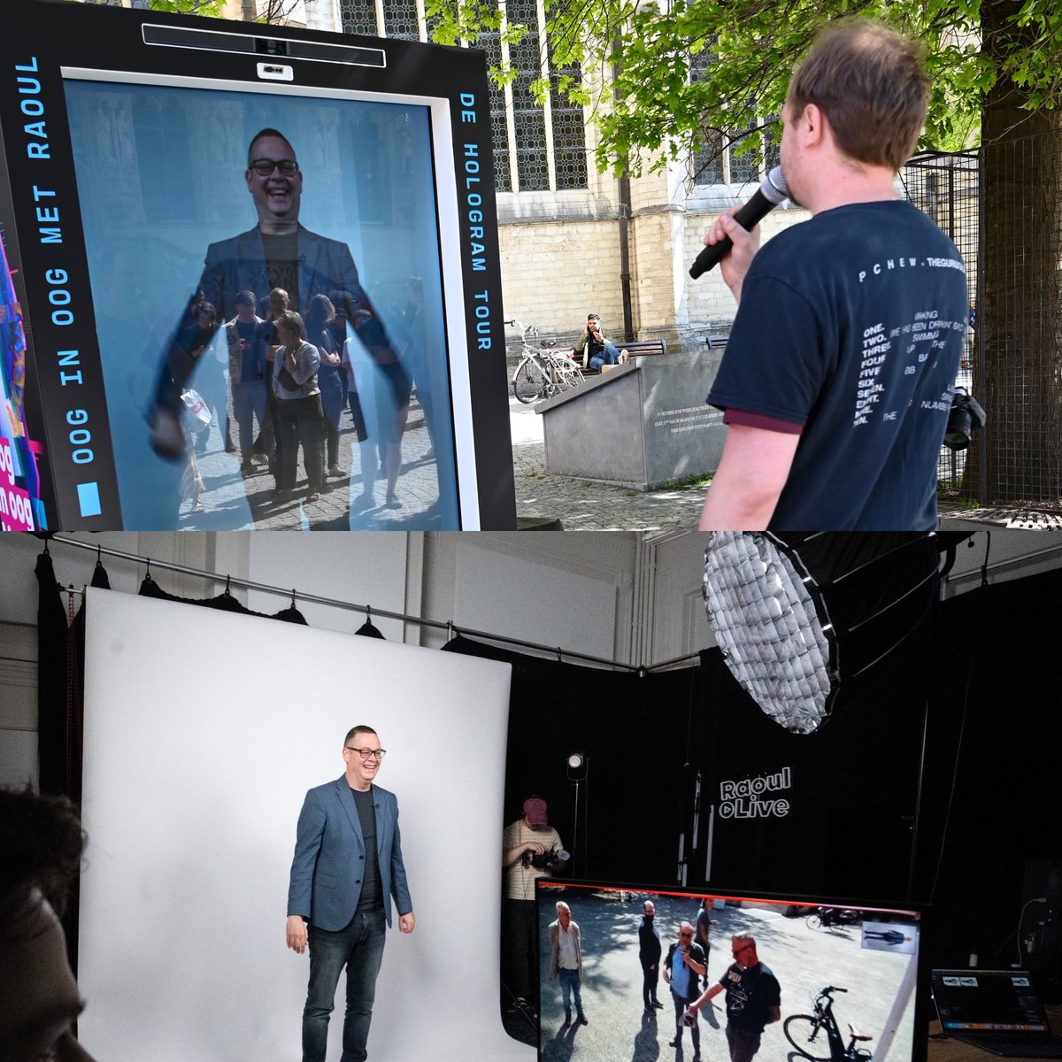 Je viens de terminer ma tournée en #hologramme. Quatre heures où je suis passé de Bruges à Anvers en passant par Louvain, Gand et Hasselt pour parler des droits des femmes, du coût de la vie, du rôle du sport dans la société... et bien d'autres choses encore.