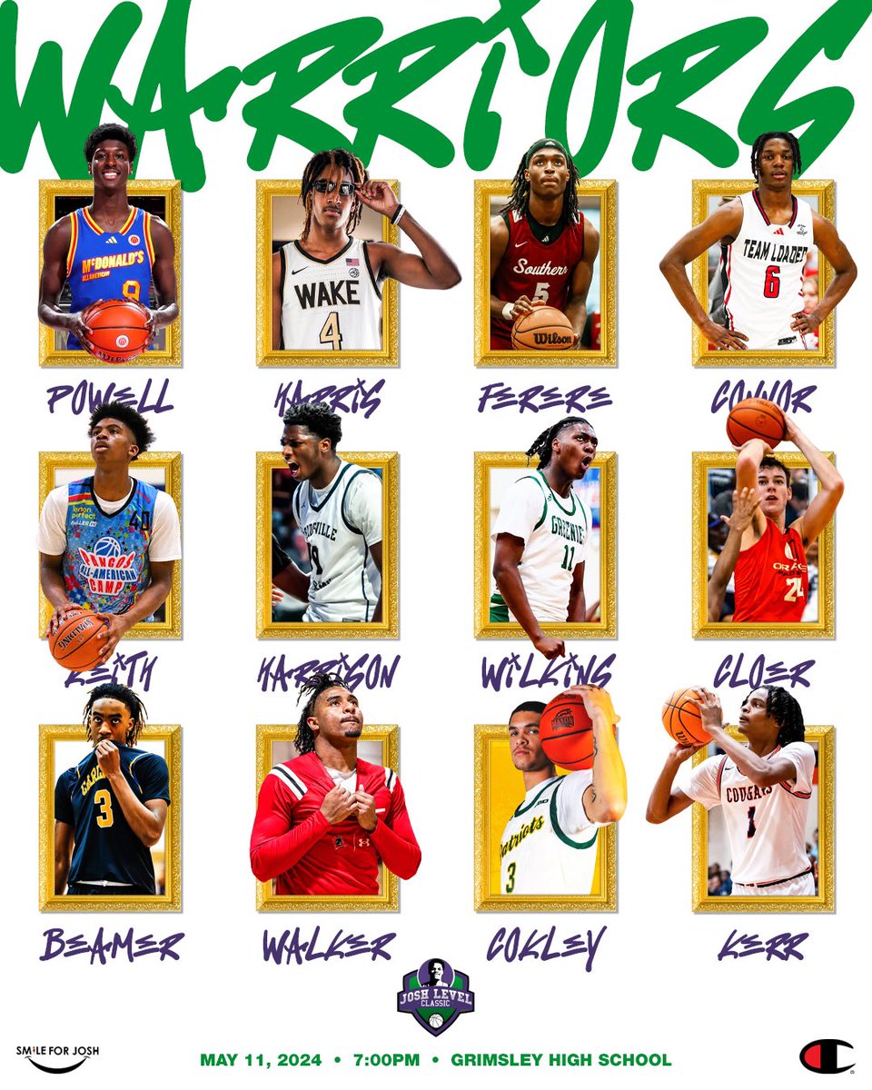 TheJLClassic's tweet photo. 🚨IT’S GAMEDAY🚨

Here are your 2024 Josh Level Classic Rosters! 😳

Who you got, Team Warriors or Team NGFS? 👀

7pm Tip-Off @ Grimsley High School! https://t.co/oWBy25S6iy