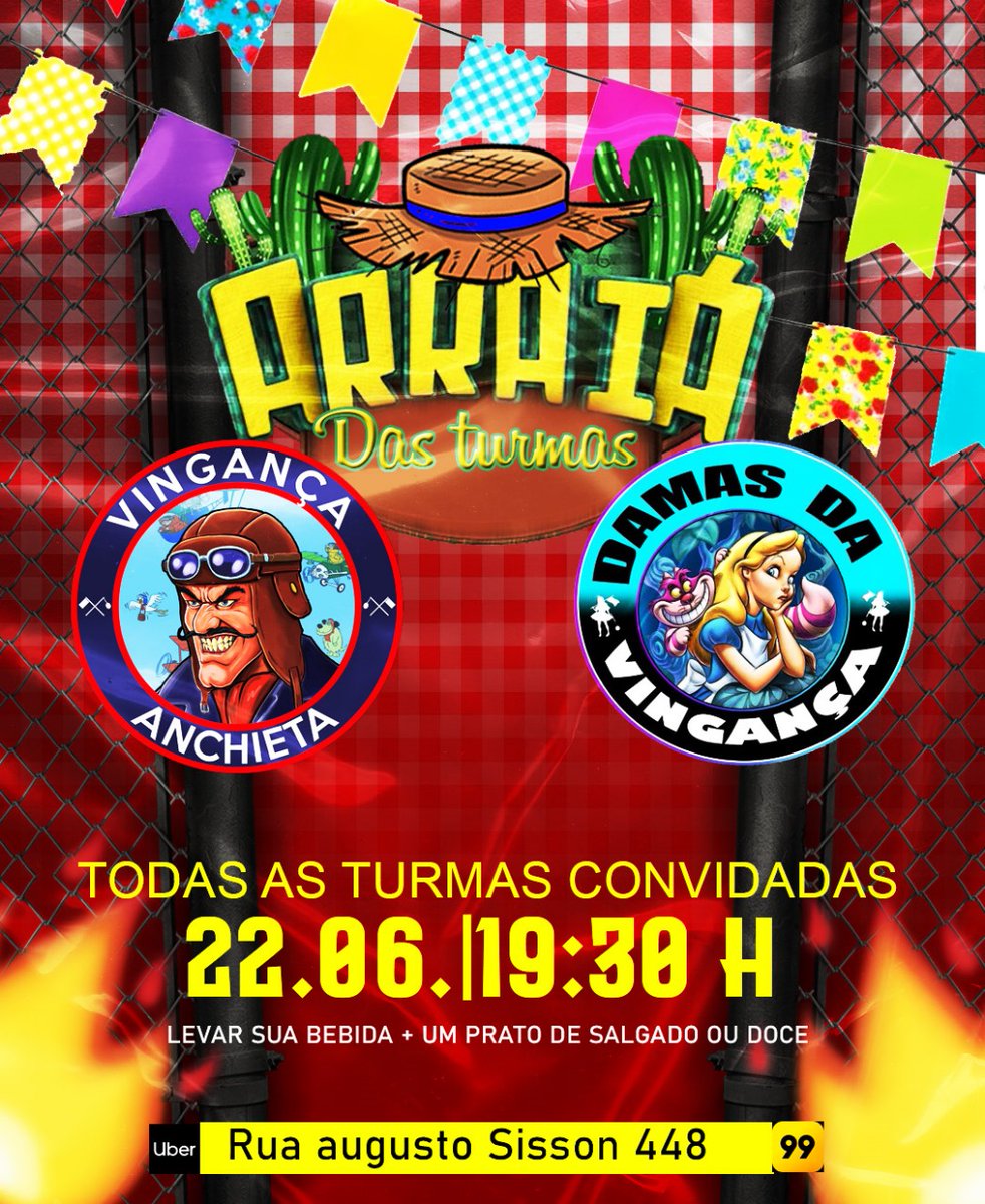 NOSSO 1° ARRAIÁ 

Todas as turmas convidadas .
 Leve sua bebida +1 prato de doce ou salgado 🔥🌽🍻

Venha curtir com a gente , mais informações chamar na DM.

<a href="/TurmaVGA/">TURMA VINGANÇA 🎭</a>