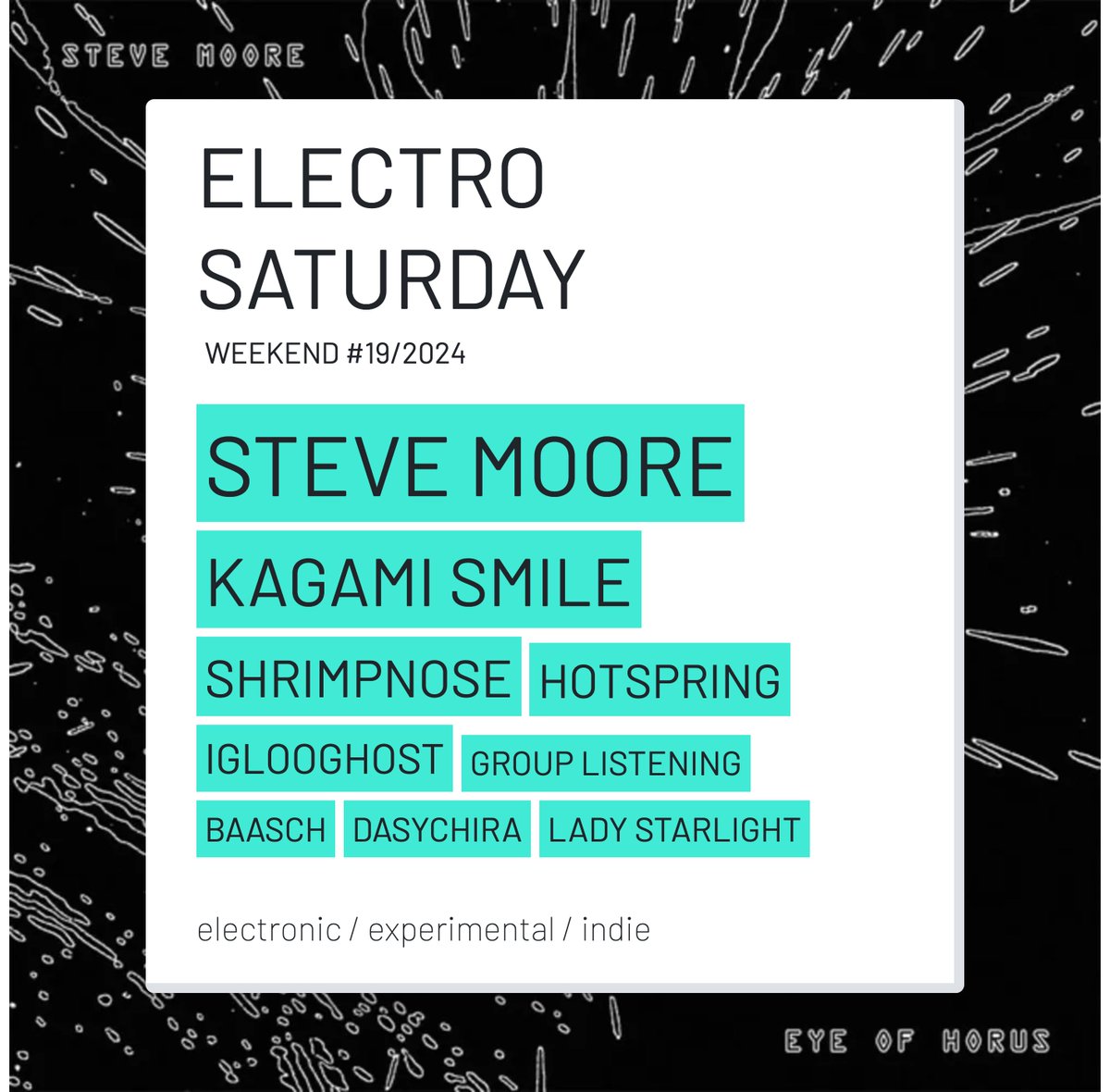 ⚡️⚡️#ELECTROSATURDAY ⚡️⚡️ 🤯🔊WEEKEND #19/2024🚨💣 check out our favourite electro releases hashbrandnew.com/L/179825 1:@stevemoore2600 2:@kagami_smile ⭐️ 3:@shrimpnosebeats 4:#Hotspring 5:@iglooghost 6:@group_listening 7:#Baasch 8:@dasychira 9:#LadyStarlight #brandnewcom #BN