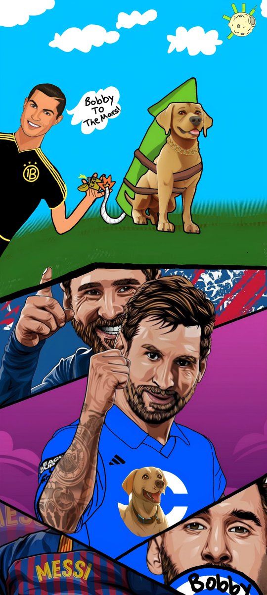 bobbymoorebase's tweet photo. Even #Messi𓃵 has also realised the true potential of $Bobby to outscore everyone else and make its way to Mars 🐶💹.

Don’t miss the next game changer. Join Ronaldo, Messi, and Bobby on a one way trip to Mars! 

#Bobbymoore   #Base   #Crypto https://t.co/fAXUMdN1Gm