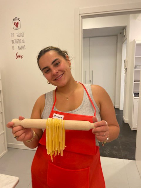 Granddaughter in cooking school in Rome