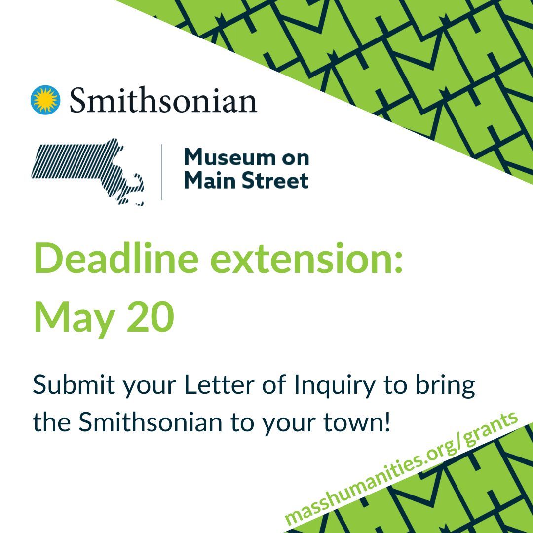 The deadline to apply to host Museum on Main Street 'Voices and Votes' has been extended to Monday, May 20. Share this post with an organization you'd like to see host the exhibit! masshumanities.org/grants