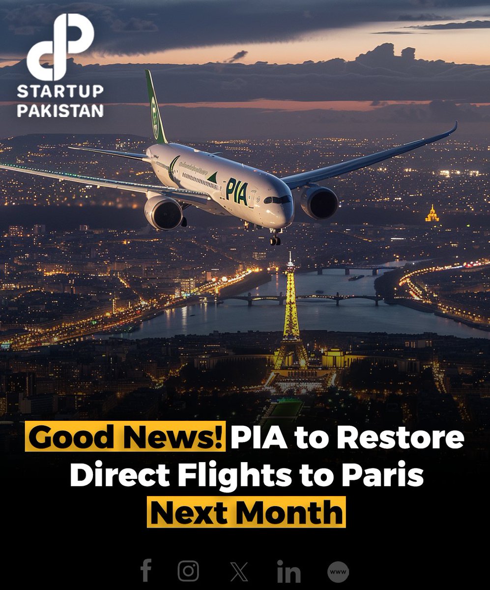 PIA is getting ready to recommence its flight services to Paris next month. During a discussion with a group from the Council of Economic and Energy Journalists in Islamabad. #PIA #Restore #Directflight #paris