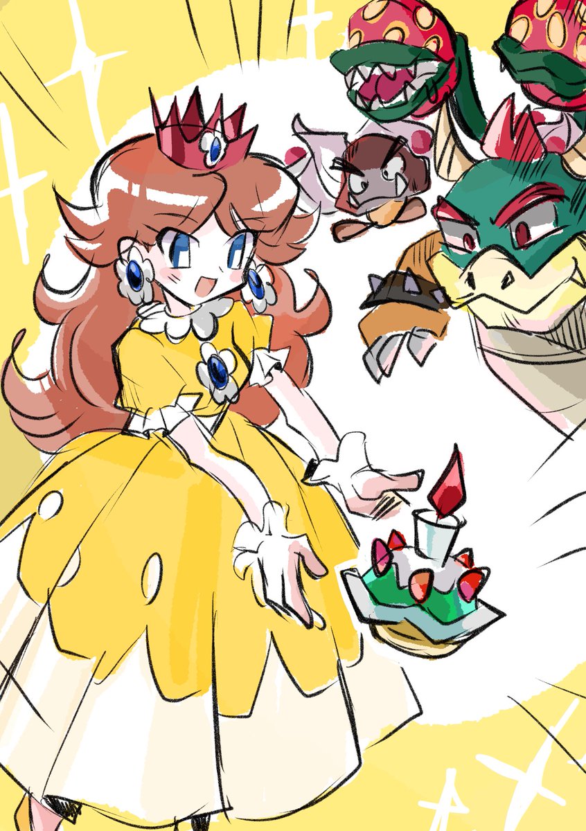 デイジー姫 「#PrincessDaisy #デイジー姫 #イラスト  #superMario」|らくがきしたがり屋@skeb @回転寿司ブーム中ガリ食べたいなのイラスト