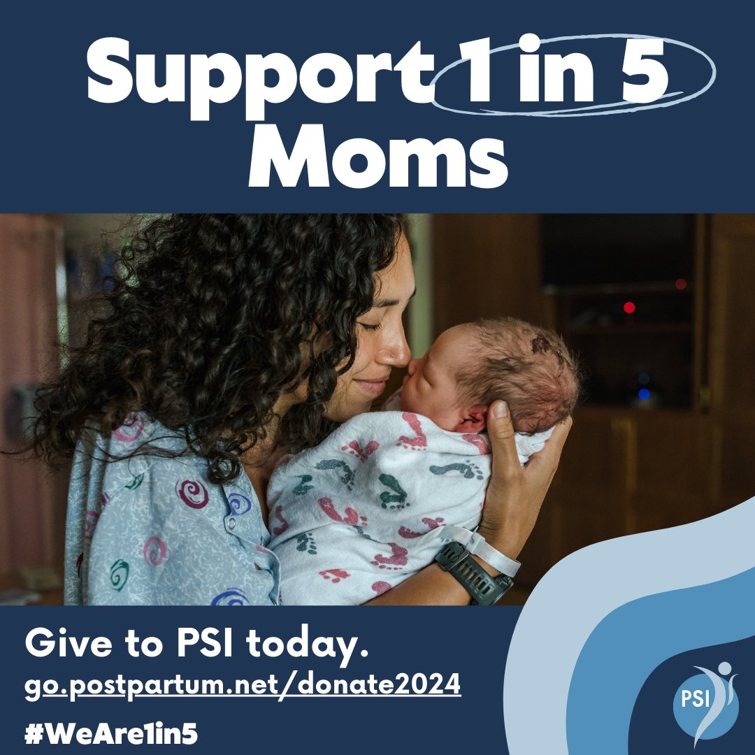 Support 1 in 5 moms that experience a perinatal mental health disorder. Donate $15 today ➡️ go.postpartum.net/donate2024 Your ONE donation directly supports the mental health needs of pregnant, postpartum, or post-loss families - at a time when they need it the most. #WeAre1in5