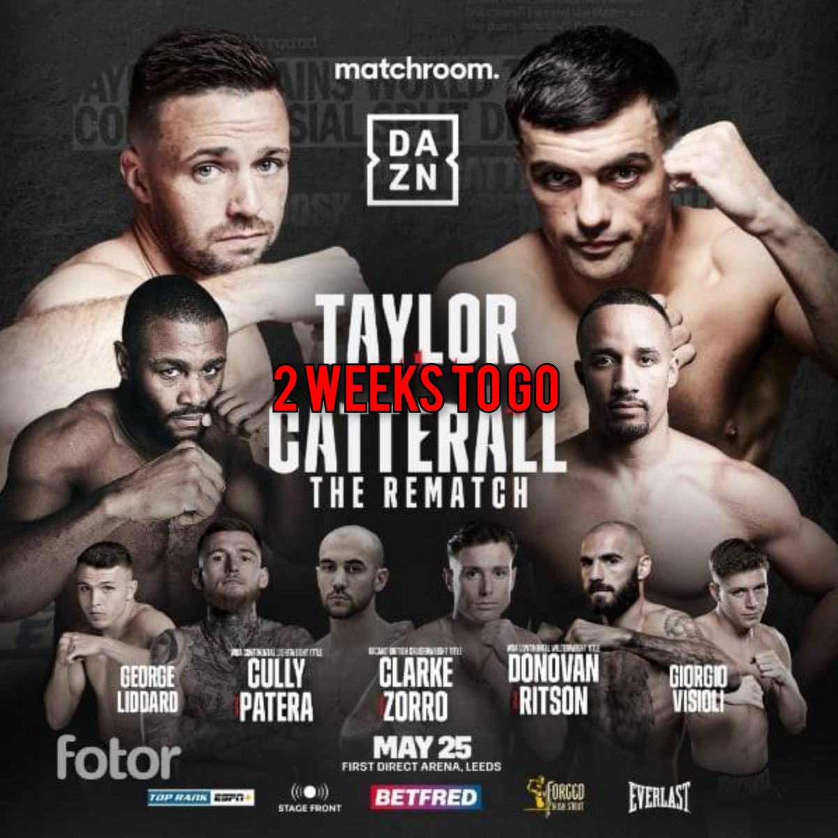 2 Weeks to go @BoxerCully & @PaddyDonovan23 both feature on the #TaylorCatterall2 card in Leeds Cully (17-1) defends his WBA Continental lightweight title against former European champion Francesco Patera (29-4) Donovan (13-0) defends his WBA Continental Welterweight title…