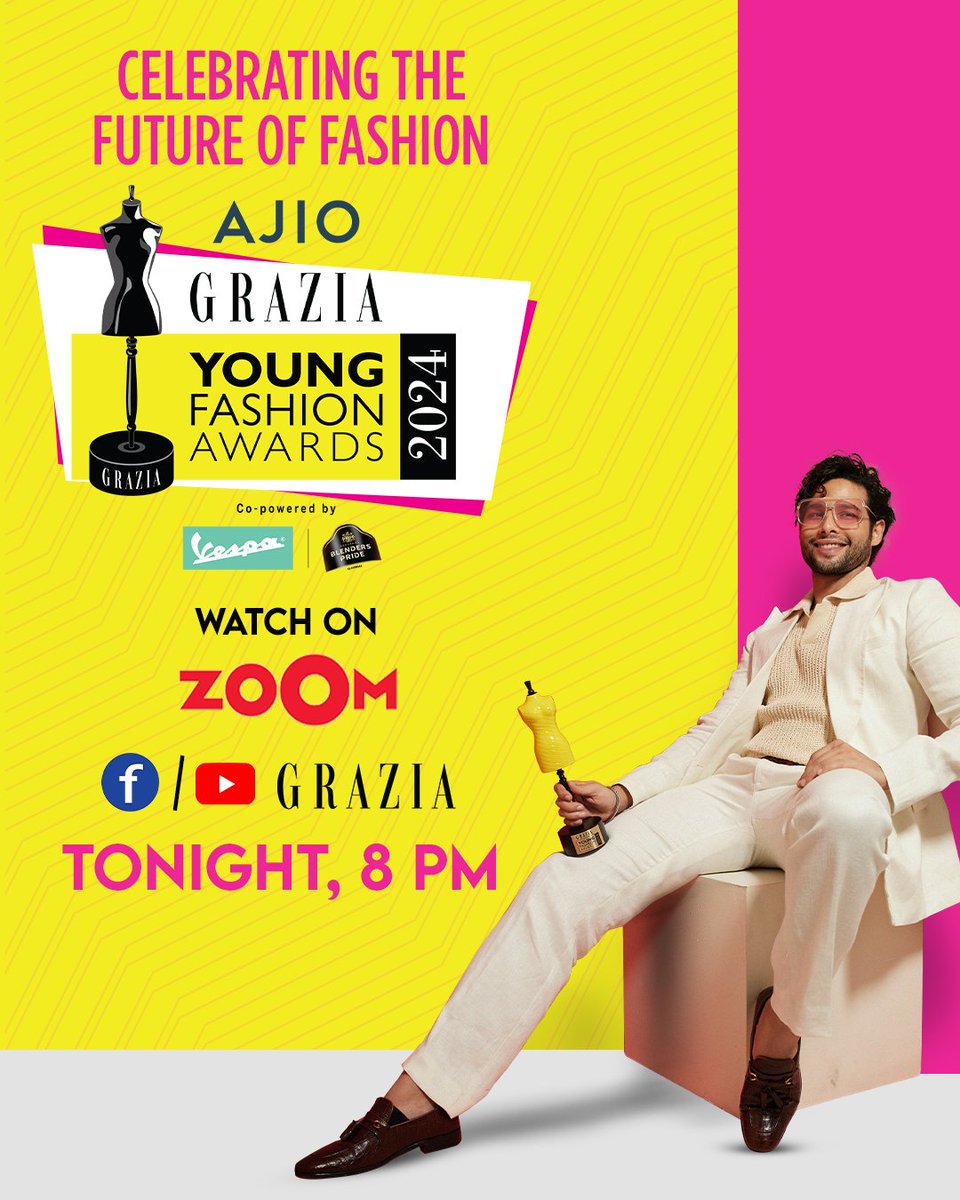 Get ready to experience the exhilarating rise of fresh fashion and cutting-edge trends.

Watch #AjioGraziaYoungFashionAwards2024 today at 8PM on Zoom.

@AJIOLife
@VespaIndia