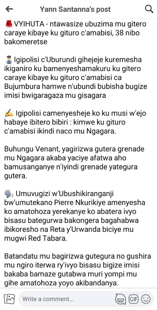 Baconib's tweet photo. 🤣🤷🏾‍♂️Qu’est-ce que je disais ?🤣🤷🏾‍♂️ 

Le #Rwanda, éternel coupable de tous les maux du #Burundi sous DD🤣🙆🏾‍♂️

Uwubuze ivyara yama ata ikosa ku kirago (ngo ibirago biranyerera).

Selon @Cinjire 🤣les enquêtes démontrent que les attaques d’hier ont été menées par des gens entrainés, armés et financés par @UrugwiroVillage @RwandaGov via @Red_Tabara 🤷🏾‍♂️

Ces enquêtes sont rapides et faciles à mener 🙆🏾‍♂️ comme si les résultats étaient connus à l’avance (comme des drafts de la CENI lors des élections).

Faites attention aux erreurs de communication et surtout pensez aux intérêts du Burundi et nos à ceux des autorités burundaises qui cherchent toujours à distraire des gens.

C’est dangereux et contreproductif !