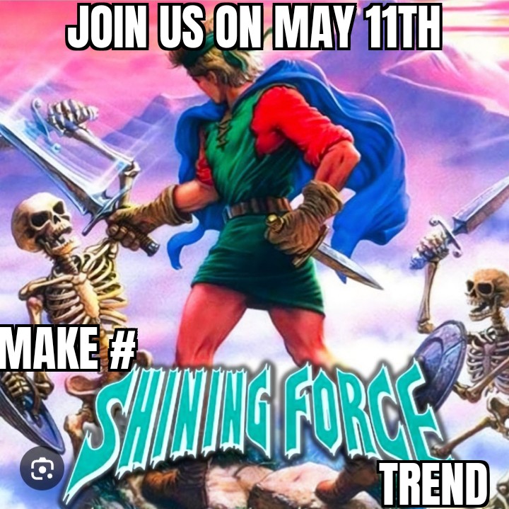 Today, #ShiningForce fights for a place in the spotlight 🔥 Please flood the timeline by using hashtag #ShiningForce and tagging @SEGA and @SEGA_OFFICIAL Make your own posts, share your game memories, art, gameplay, gifs. We need everyone's help, fan of the series or not. 💜💚