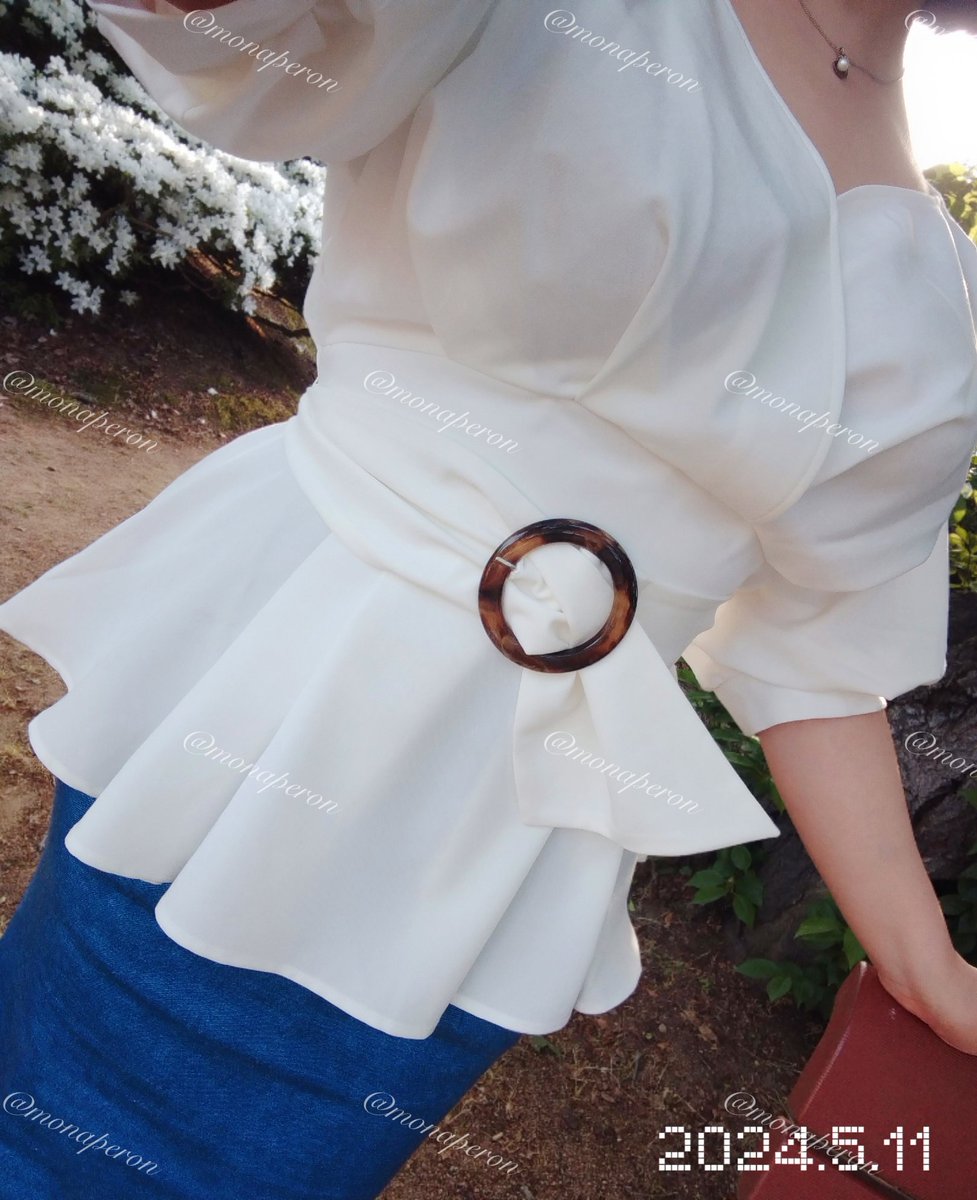 📸SELFIE 初めてのoverEです🥳 ウエストベルト付きカシュクール