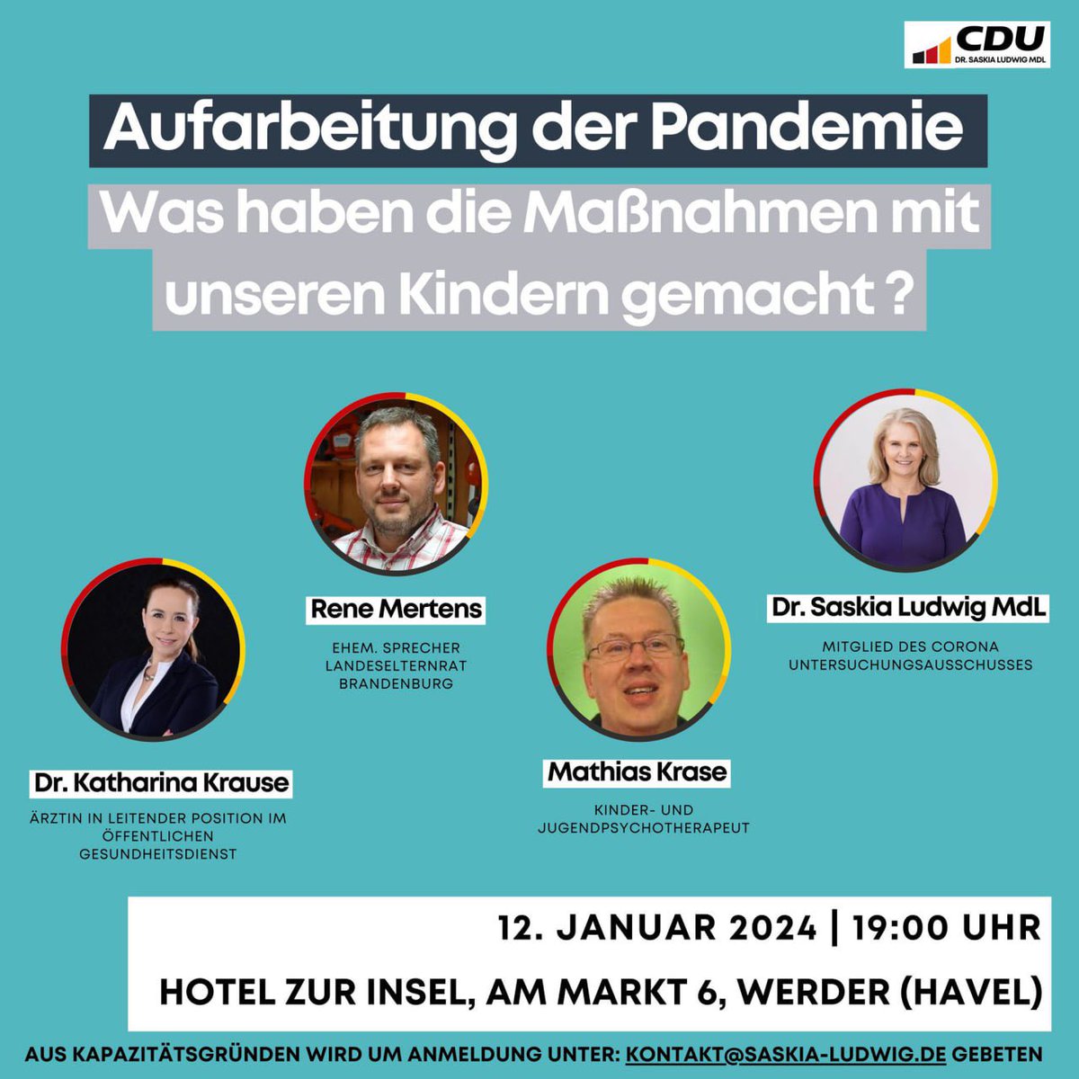 Nautilu40286557's tweet photo. #CDU #Rechtspopulismus #fckQuerdenken #Beelitz
🧵(1/4)  Nach den drei CDU-Veranstaltungen "Aufarbeitung der Pandemie‘" mit #SaskiaLudwig, folgt im Juni nun "„Corona und kein Ende? Die Pläne der WHO und ihre Konsequenzen für die Bürger.“ https://t.co/xXuLad2SvA