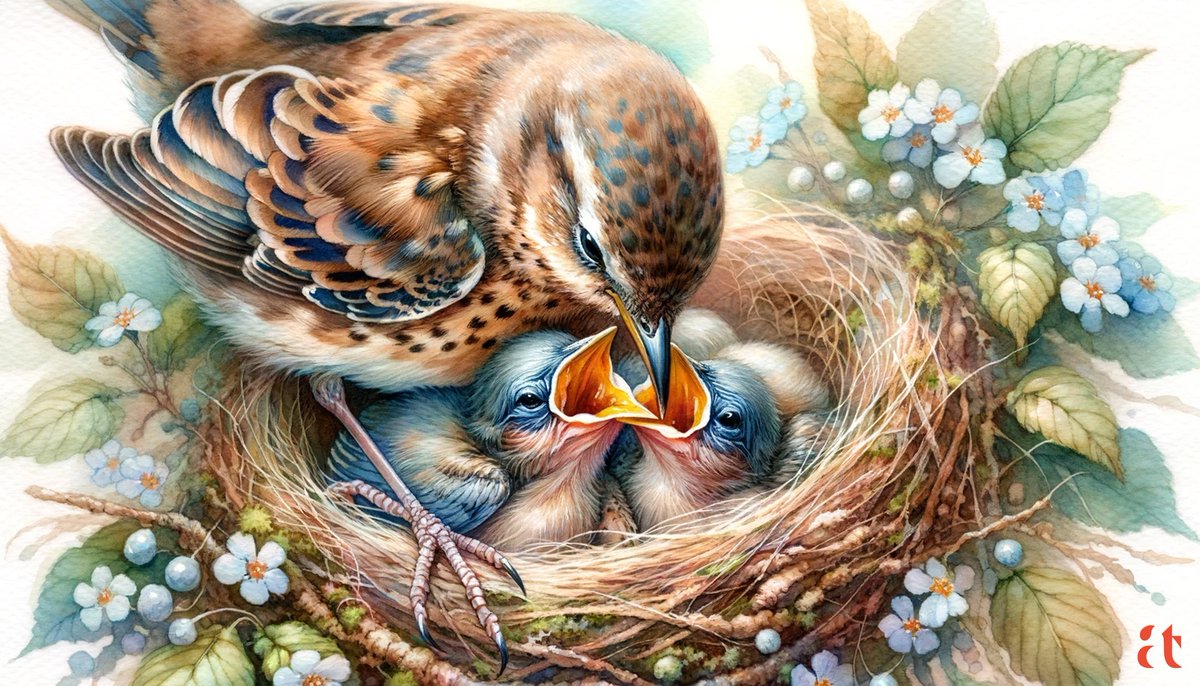 Nurturing Nature's Kin by Aravind Reddy Tarugu #AravindReddyTaruguArt #Aravind #Reddy #Tarugu #AravindReddyTarugu #Synthography #MotherBirdArt #NestingChicks #WildlifeArt #ChickFeeding #BirdwatchersArt #MothersDay #HappyMothersDay #HappyMothersDayWeekend