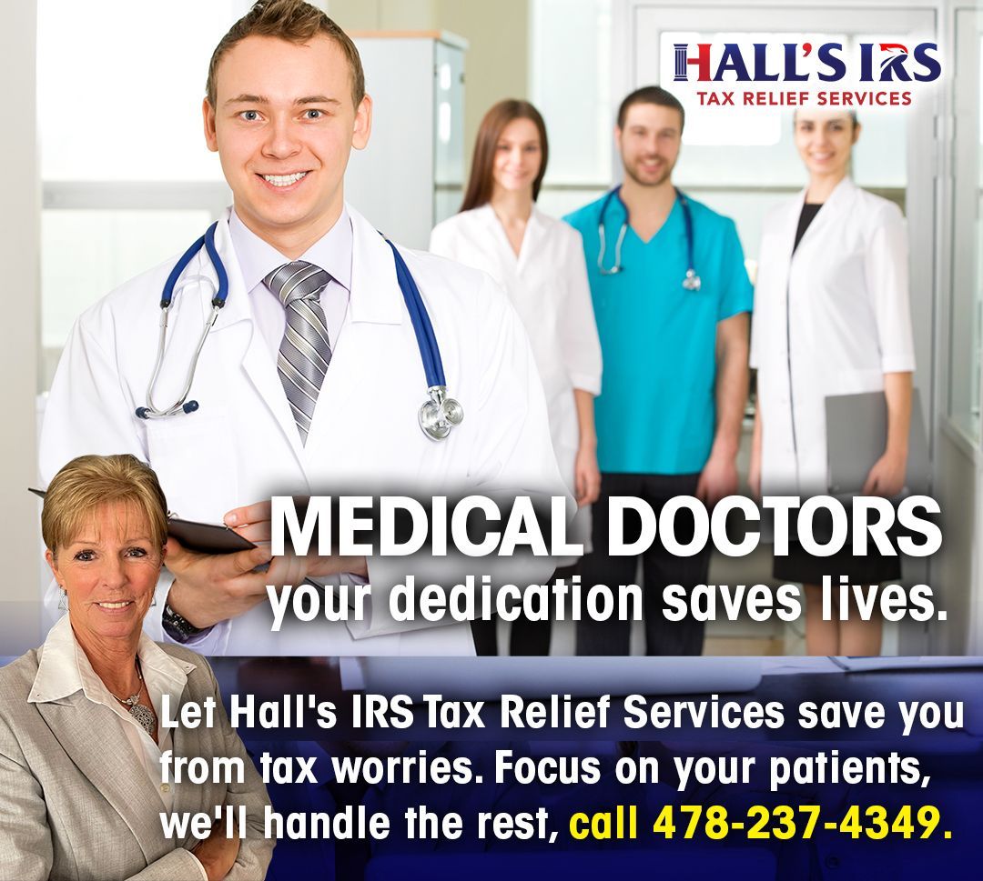 Prescribing peace of mind to medical doctors! With Hall's IRS Tax Relief Services, your focus stays on healing, while we handle your tax challenges.

#TaxRelief #MedicalProfessionals