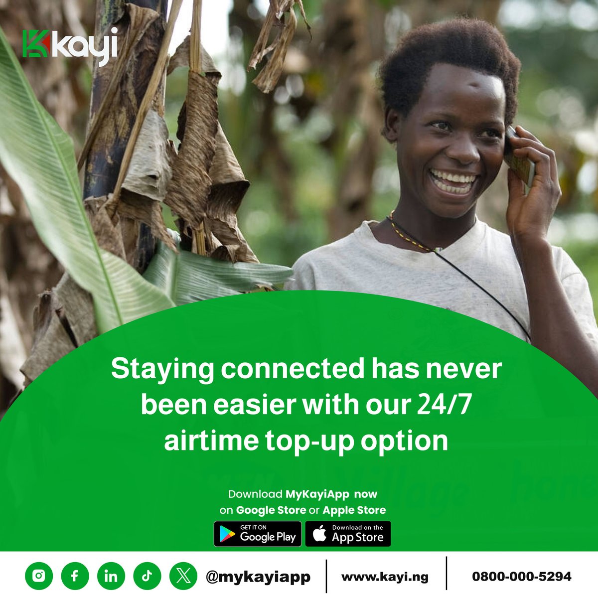 Living in rural areas? No worries! With Kayiapp, topping up airtime is now effortless even from the comfort of your own home. Enjoy seamless connectivity without the hassle of traveling to town. Stay connected, stay empowered
#MyKayiapp #RuralConnectivity
#Kayiway
#DigitalBanking
