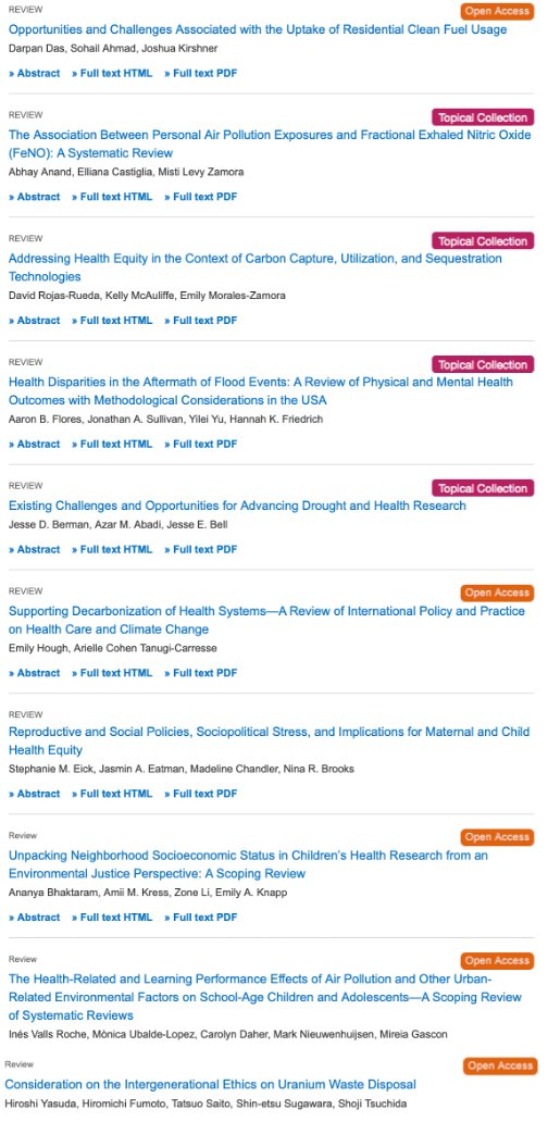 Something for everyone in this issue of #CurrentEnvironmentalHealthReports 📑, from methods to new topics and global issues with top authors in the field 👇
link.springer.com/journal/40572/…