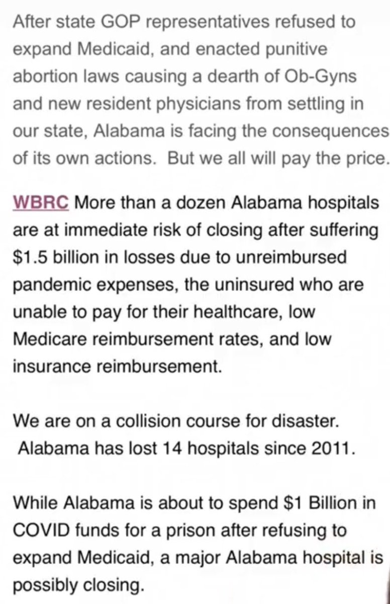 AL US Sen Katie Britt strikes again with her “Moms Act.” Quite the nerve when her state legislature refused to expand Medicaid, enacted strict abortion care bans which are scaring away doctors. They’re defunding rural hospitals. They don’t care about women or men or children. 👇