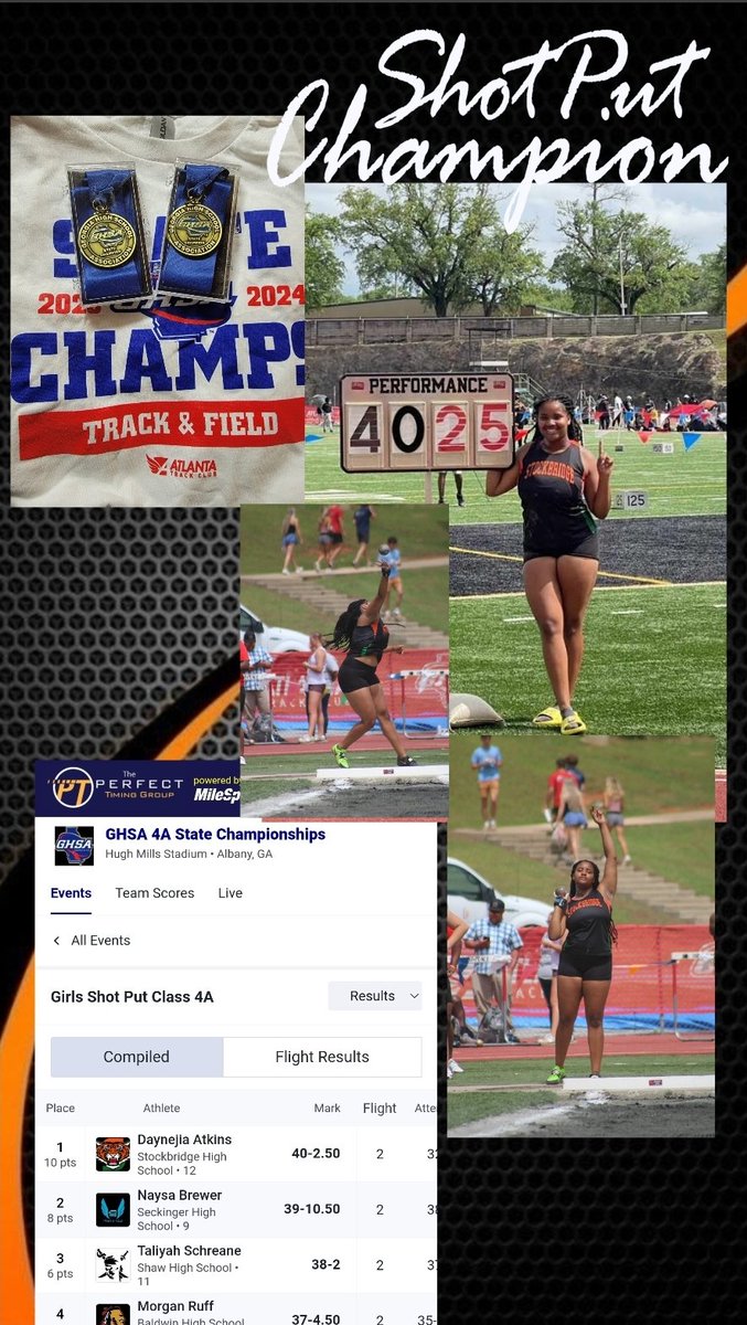 KAtkins331's tweet photo. On the second day @daynejia did it again! 2 times state championship. #shotput #discus  #statechamp #shs #Classof2024 
@toddthatguy @Grandmaondeck22 @coachbyrd6 @SHS_TIGERTRACK @DrJamesT @AthleticsHenry https://t.co/hah5sjtjop