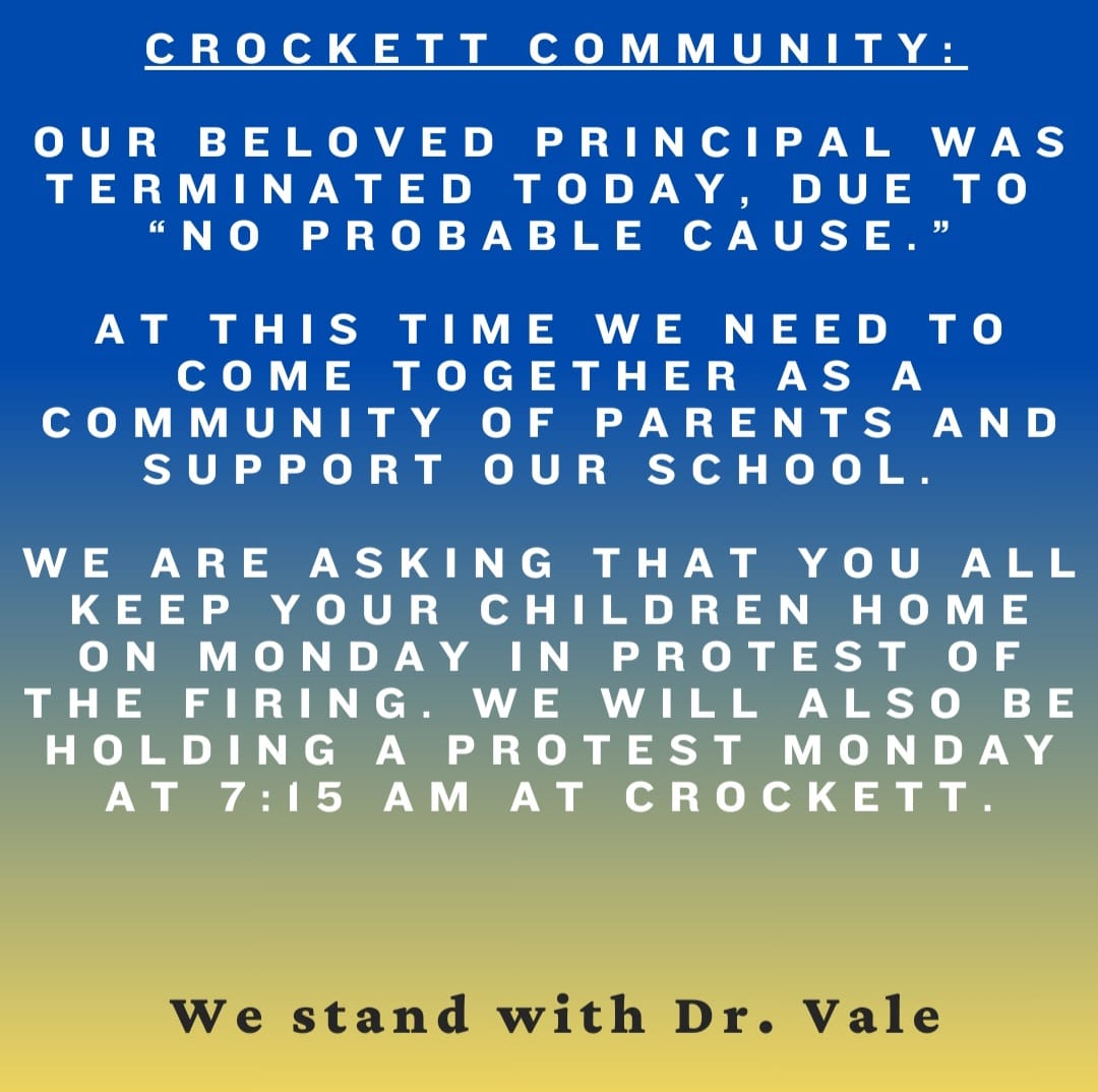 The Crockett Community is sending a message to Mike Miles! #weareHoustonISD