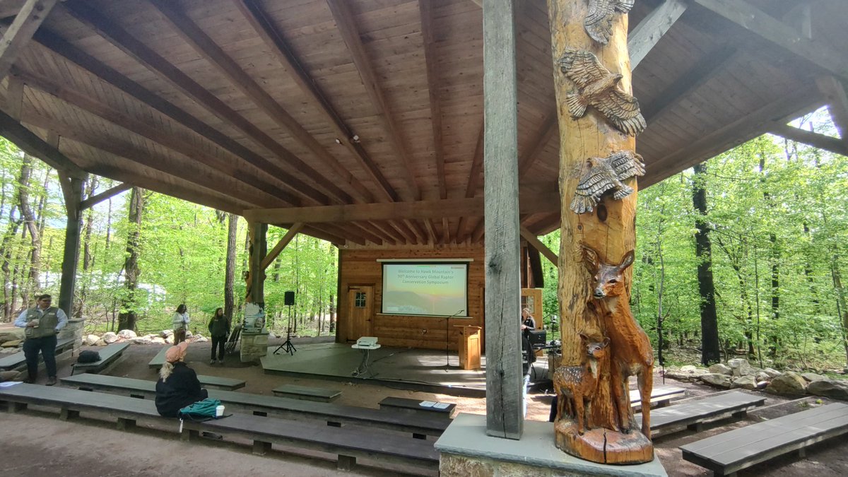 The big day has arrived. Crowd starting to pour in at @Hawk_Mountain's amphitheatre for the 90th anniversary symposium on global raptor conservation. Exciting stuff!