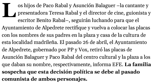 perezreverte's tweet photo. A Paco Rabal, a mi querido Juncal,  PP y VOX le han quitado su plaza en Alpedrete. Si algún día me voy a vivir allí, confío en acordarme de no votar nunca a esos idiotas. https://t.co/5Cx8uOoYZt