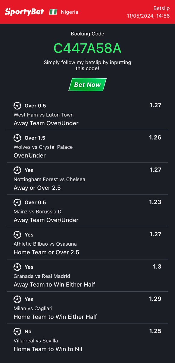 PennCooks's tweet image. C447A58A - (6 odds)

🖊️👨🏾‍🍳 

#6odds #bet #bettingpredictions #GuiltyForLovingBet #sporty #SportyBet #football