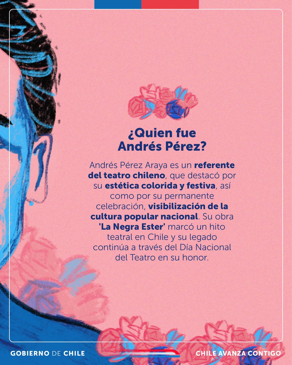 ¿Conoces la historia detrás del #DíaDelTeatro en Chile? Esta celebración tiene un significado único, pues homenajea a un visionario artista cuyo legado sigue iluminando nuestros escenarios: Andrés Pérez Araya. 👇🏼Sigue leyendo y conoce más👇🏼