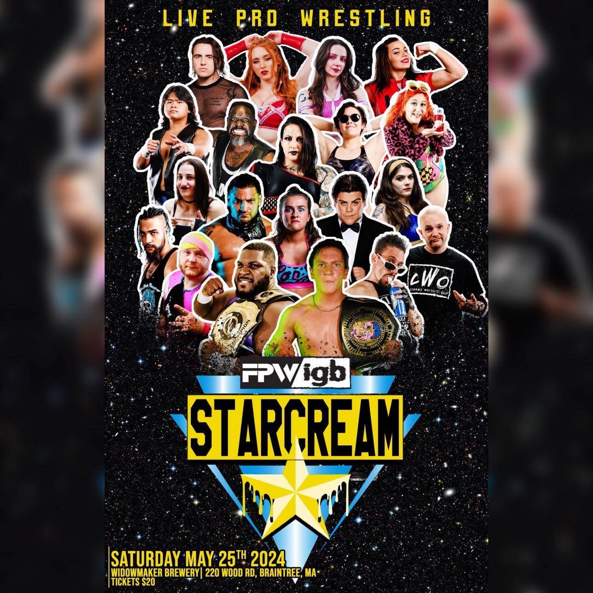 BE THERE WHEN FOCUS PRO & IGB TAKE OVER WIDOWMAKER BREWING!!! Featuring Former WWE Superstar Ricardo Rodriguez, 9 matches including 2 Title Matches! Focus Pro/ @IGBonanza Saturday MAY 25th! @WidowmakerBrew 220 Wood Rd - Braintree, MA Tickets 🎟️ tinyurl.com/FPWIGBStarCream