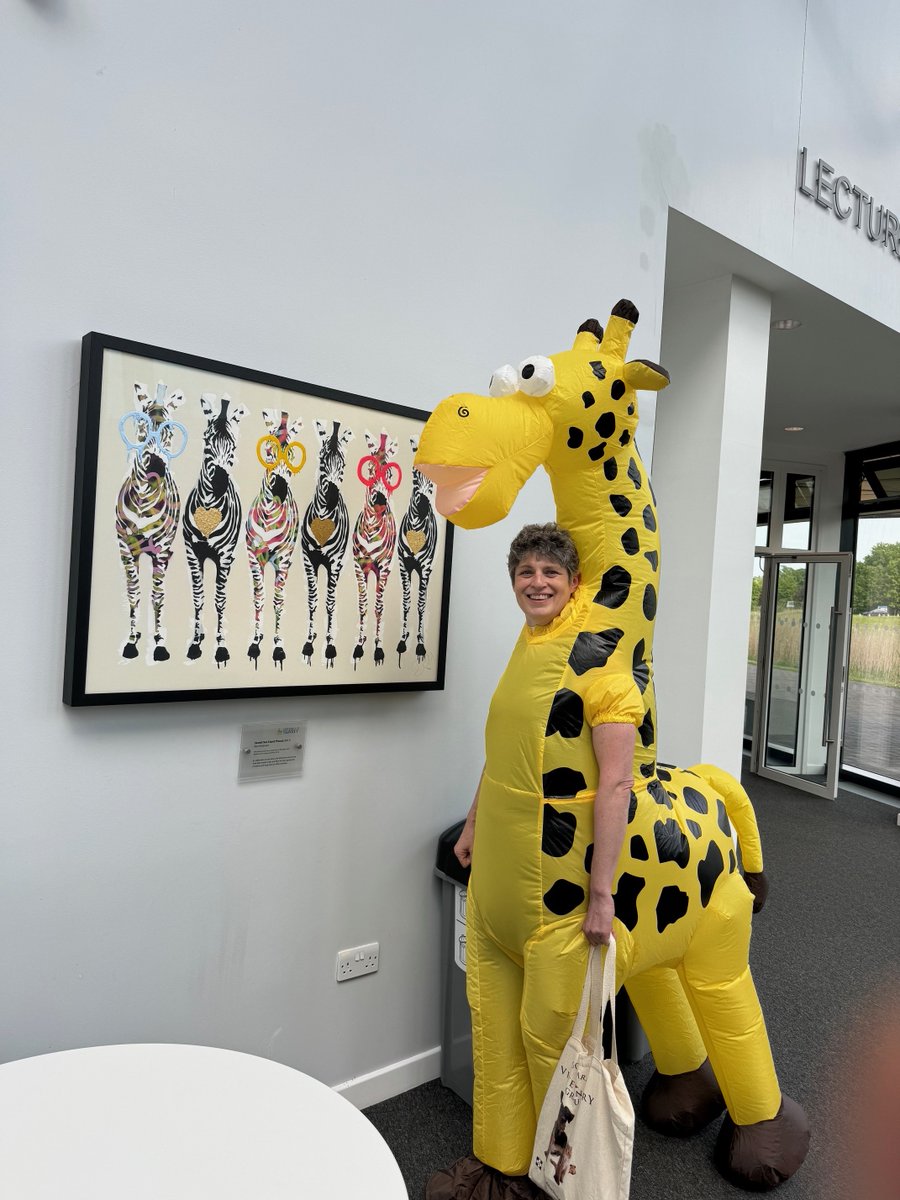 neurovet_clare's tweet photo. Not often that you get to deliver a lecture on spinal surgery dressed as a giraffe. proud that 4th year (also dressed zoo animals) observed my giraffe had pelvic limb proprioceptive deficits & tendency for hypermetria. #lastdayoflectures #veterinarystudents #memories #fancydress. https://t.co/NO2zkfvfOJ