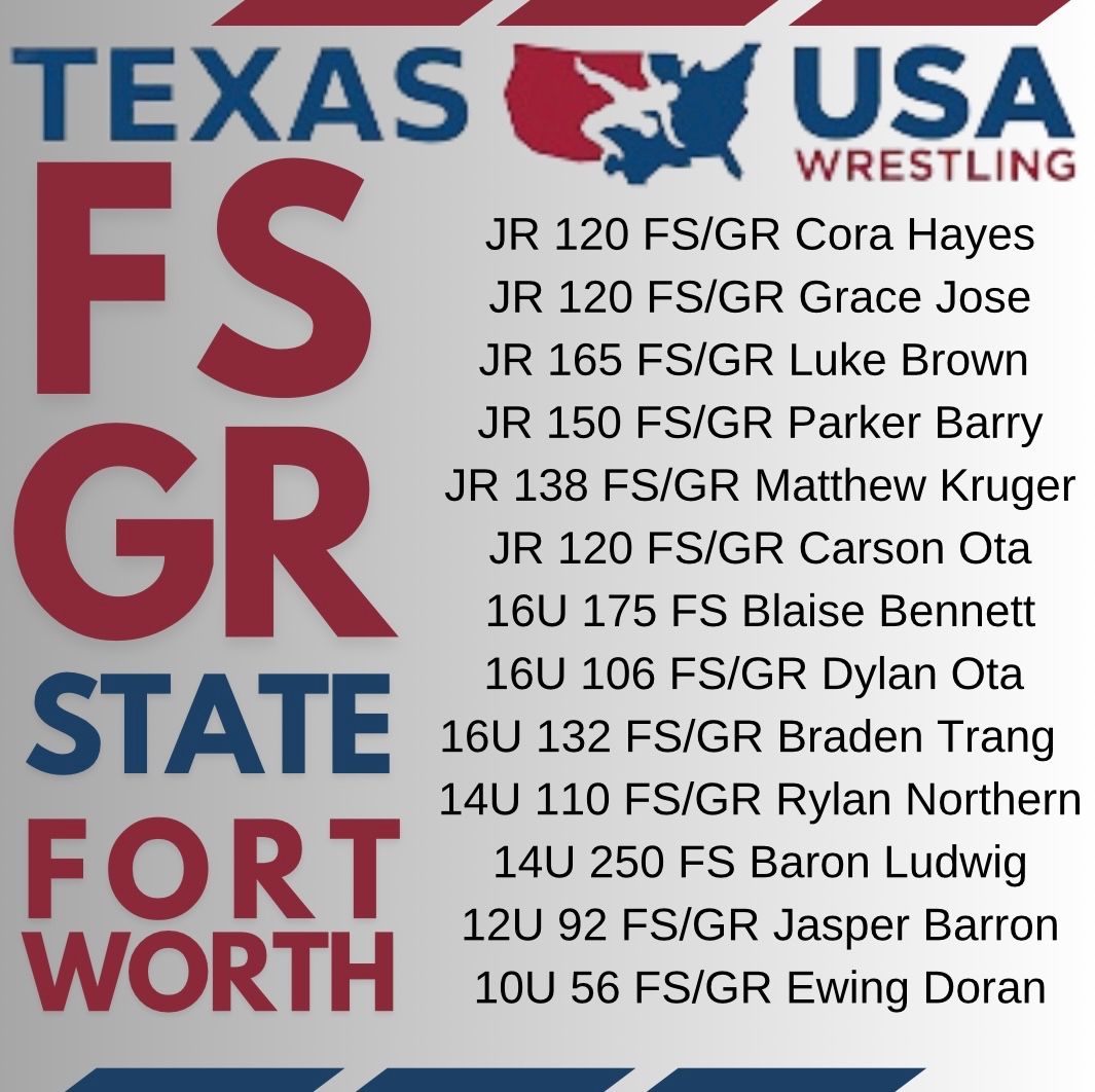 Good luck to our @DragonWrestling wrestlers competing at TX @USAWrestling Freestyle/Greco State this week! @cabcslc @slcathletics @dywrestling @spartanmatclub @wrestlingtexas