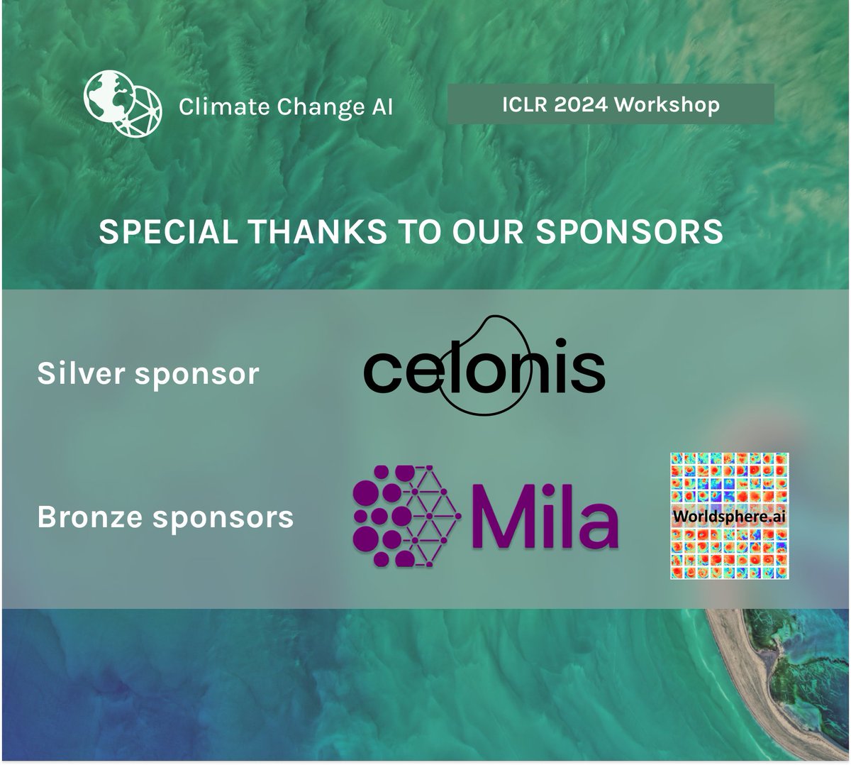 We are grateful to our sponsors @Celonis, @Mila_Quebec & @worldsphereai for supporting our #ICLR2024 workshop! It would not have been possible without you. 🙏