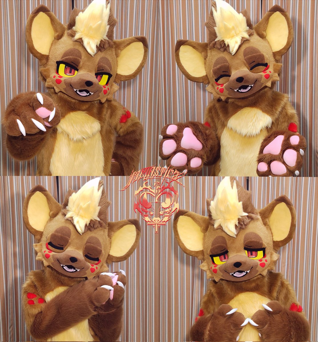 🍒Fursuit Showcase ② 🍪More photos of Nytro the hyena with more expressions! 🍹Fullsuit commission completed for @raccoonus66 (We'll open commissions in the middle of this month, stay tuned🧡)