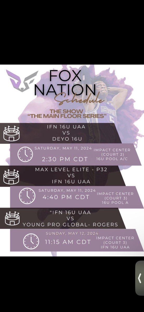 Here’s our schedule for this weekend @ the “The Show! 🖤💜