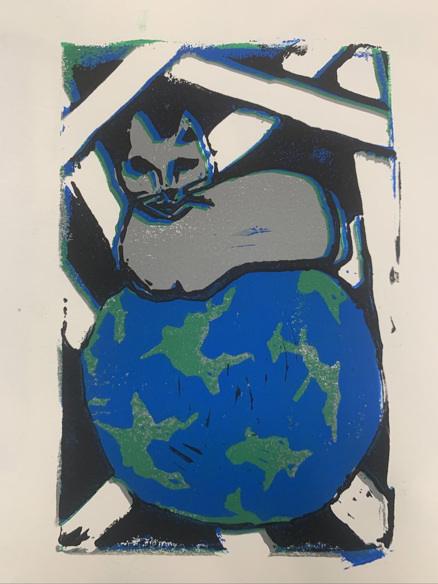 Printmaking reduction prints - little bit of a learning curve but students picked it up once they started printing. Proud of this group!!! They grasp concepts quickly and help each other 🥲
