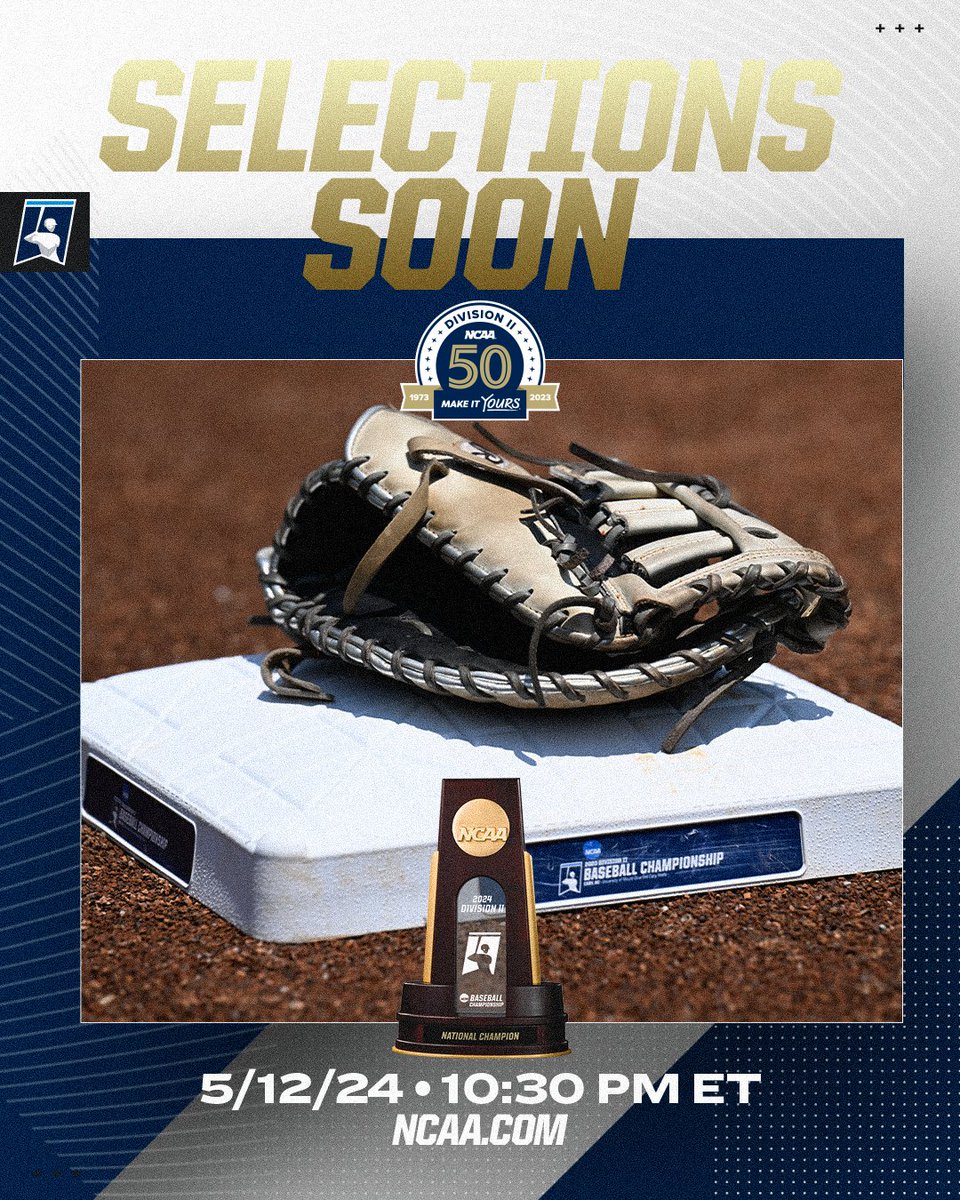 SELECTION SUNDAY IS UPON US‼️

#D2BSB⚾
🗓️ Sunday, May 12
⏰ 10:30 PM ET
📺 on.ncaa.com/D2BSBsp

#MakeItYours