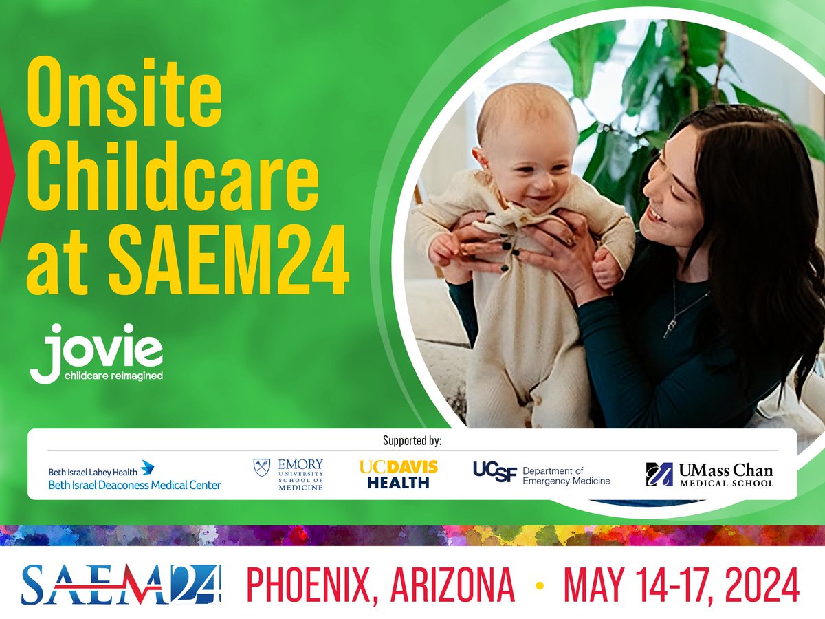 Thank you to our sponsors for supporting SAEM in providing free childcare to #SAEM24 attendees this year, making our annual meeting more equitable for attendees who are also parents to receive education! @UCDavisHealth @EmoryMedicine @UCSFMedicine @BIDMChealth @UMassChan