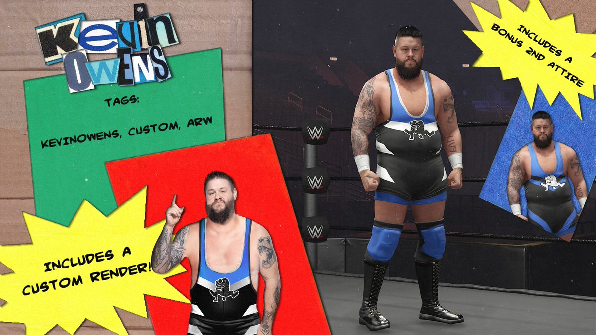 Just... Keep... Fighting...

Custom Kevin Owens now up on #WWE2K24 Community Creations!  

Includes a poorly done custom render and a second attire!   

GET IT NOW!!!!