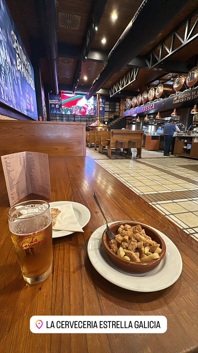 I’m here and ready to go in the birthplace of the greatest beer on the planet . Flag and Chelsea game hunt is on #lacerveceria #estrellagalicia #ACoruña