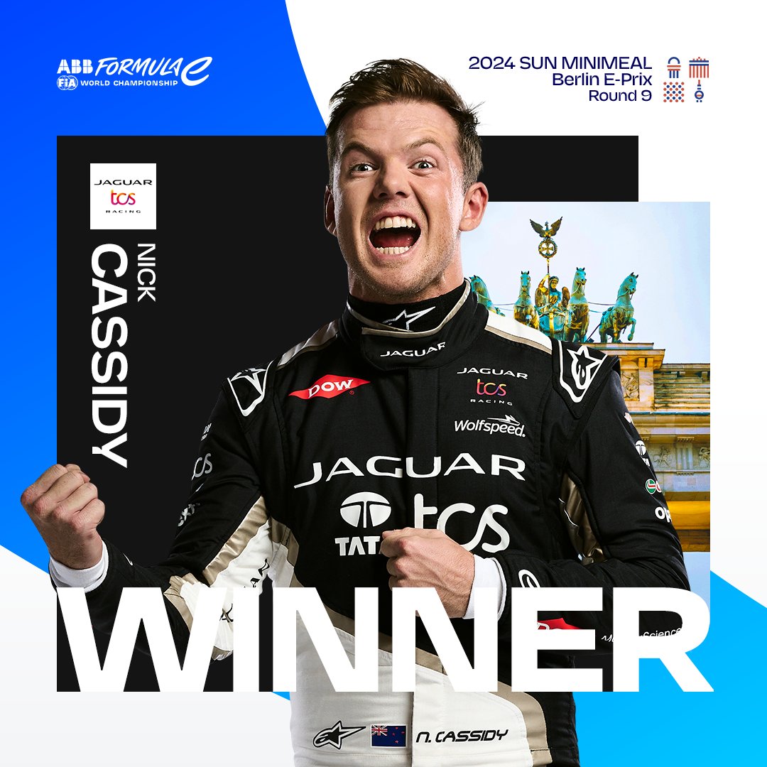 MASTERFUL DRIVE FROM @NickCassidy_! 🤩🤯

The Kiwi remained patient and picked his moment perfectly to secure back-to-back victories the @SUNMINIMEAL #BerlinEPrix! 🇩🇪