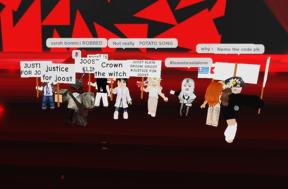 UPDATE: A group of Dutch kids have been protesting on ROBLOX against the disqualification of Joost at Eurovision. 😭😭#Eurovision2024 #JoostKlein