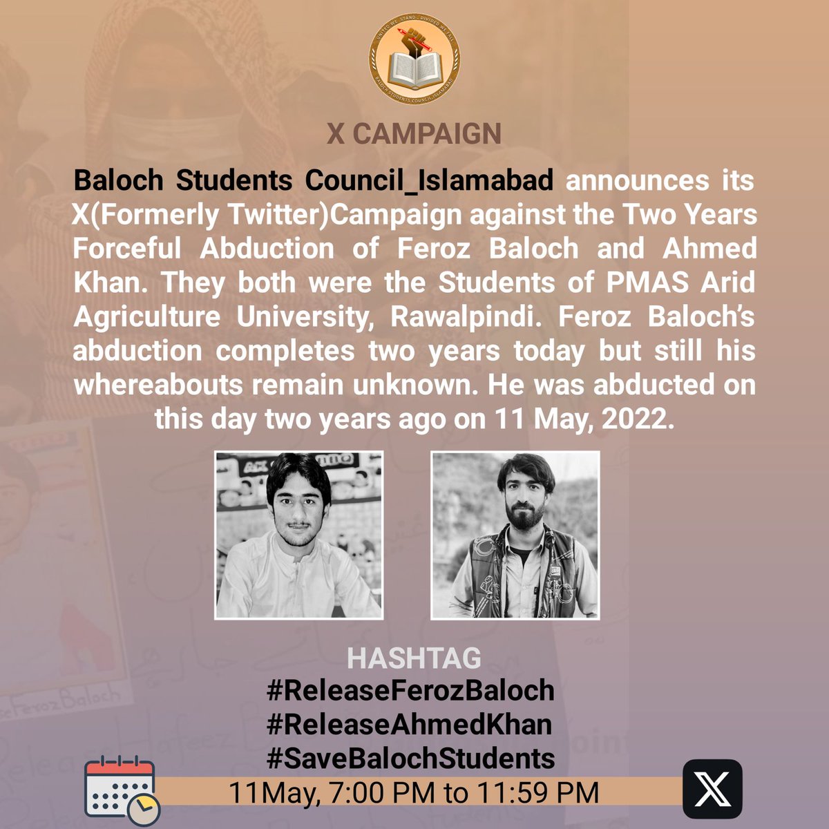 #ReleaseFerozBaloch

#ReleaseAhmedKhan

#SaveBalochStudents