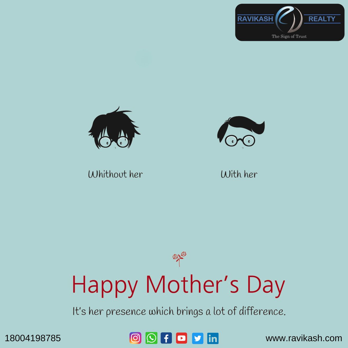 RavikashRealty's tweet photo. 🌟 Where love meets home, there's Mom. This Mother's Day, at Ravikash Realty, we celebrate the incredible difference-makers. Here's to you, Mom – thank you for making every house a home! 💐 

#MothersDay #MothersDay2024 #MomMeansMore #RavikashMagic #Home #RealEstate https://t.co/2oVVeieItM
