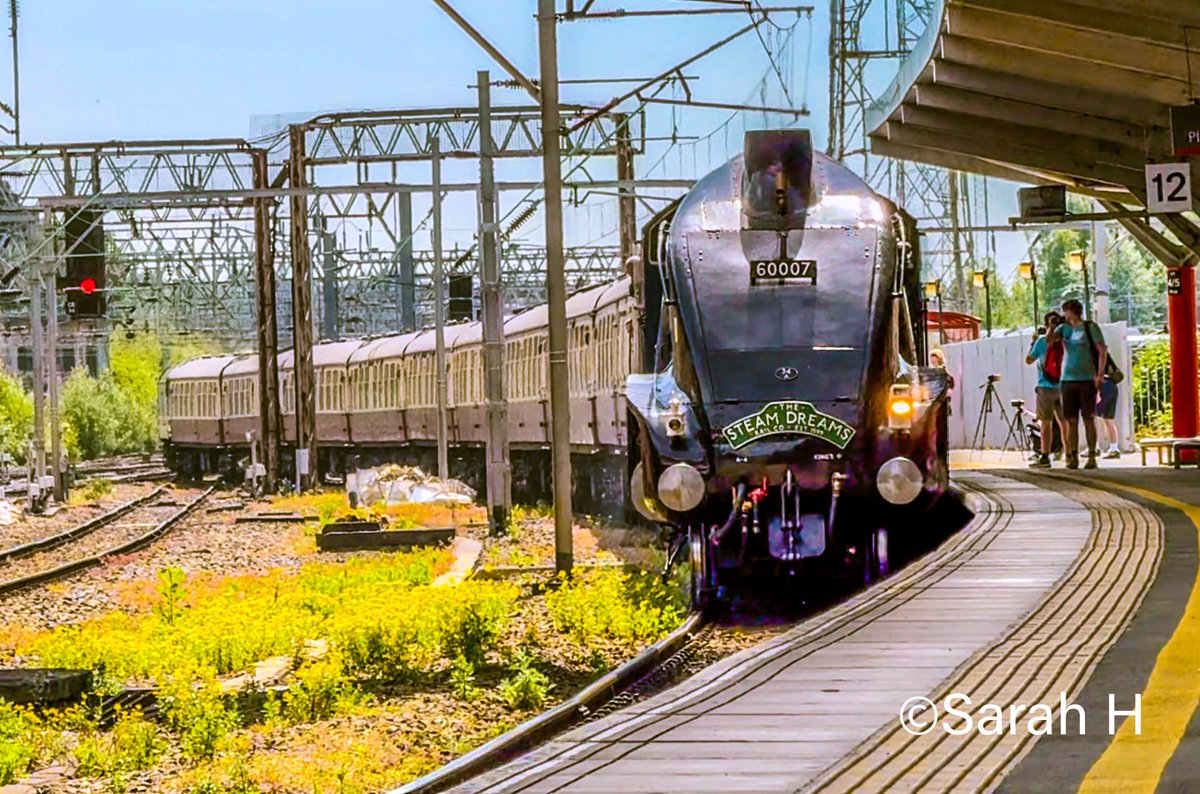 After getting to sleep at 3am it was an early get up to get ready & out to catch 60007 “Sir Nigel Gresley” arrive onto P12 at Crewe on 1Z72 London Euston to Chester Steam Dreams Excursion #ClassLNERA4Pacific #SirNigelGresley #Steam #RailwayPhotography #TrainPhotography #Crewe