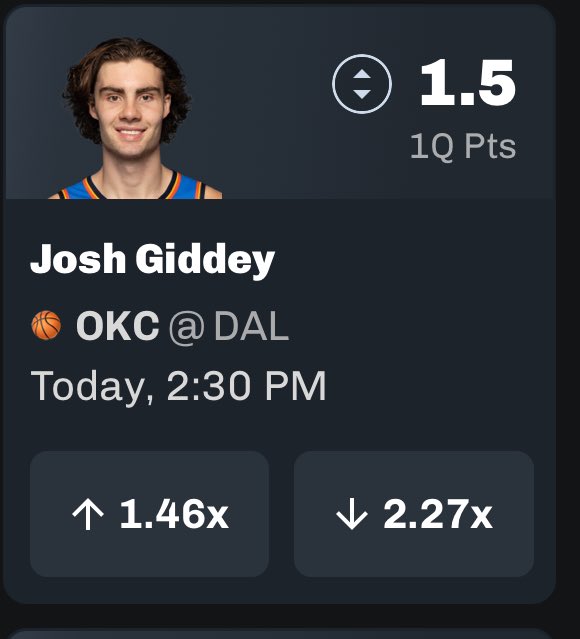 thePicksmiths's tweet photo. A PICKSMITH KAYSKI POTD🧏🏾‍♀️🕺🏽 His stats first quarter speak for themselves and this is the playoffs …. if he not scoring 2 points in the first he should be banned🥂🚦#BettingX #PlayerProps #SportsPicks #chalkboard #PrizePicks #DFS #potd #GamblingTwitter #nba #GamblingX #OKC #lock https://t.co/wQccNRa0Pn