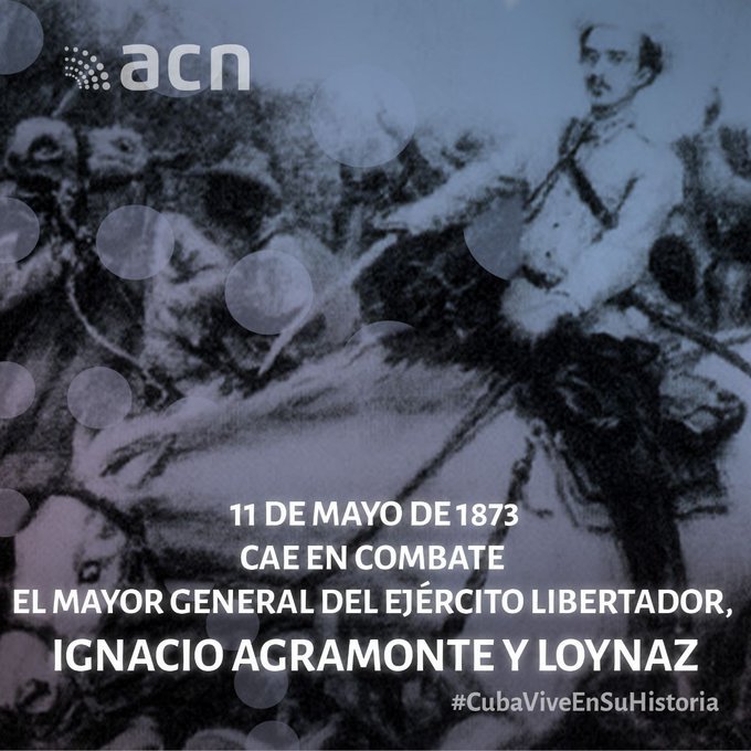 📌 11 de mayo de 1873, cae en combate en los campos de Jimaguayú, el Mayor General del Ejército Libertador Ignacio Agramonte y Loynaz. El “diamante con alma de beso”, como lo bautizara José Martí. #CubaViveEnSuHistoria 🇨🇺