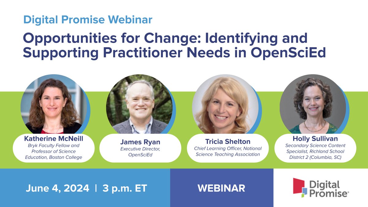 Join us on June 4 for a webinar on Identifying and Supporting Practitioner Needs in #OpenSciEd! @KateMcNeill6, James Ryan, @TdiShelton, and Holly Sullivan will discuss our team’s findings and implications for the @OpenSciEd community. bit.ly/3UTT6ze #NGSS