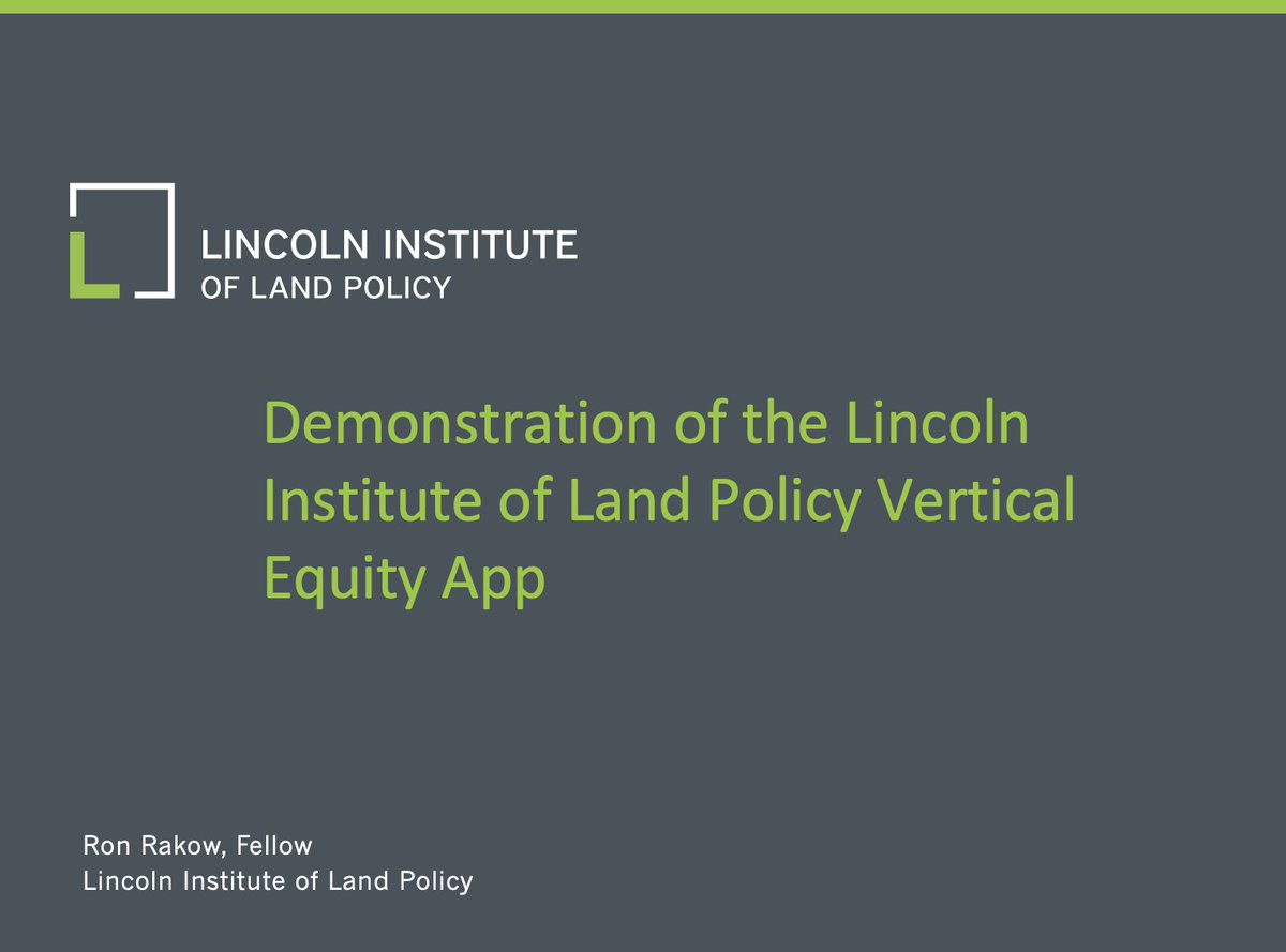 Sessions included a demonstration of the Lincoln Institute’s Vertical Equity App and a presentation by ron rakow and Joan Youngman on property tax relief for homeowners and tax policy solutions for improving property tax equity. Thanks to all who attended!