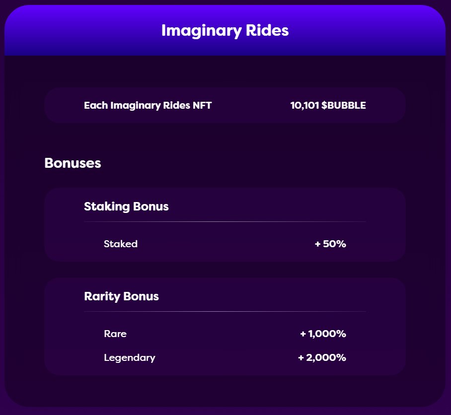 Dinner_Official's tweet photo. 👑ALPHA👑

IO = 101,010  $BUBBLE
Imaginary Ride = 10,101 $BUBBLE
IO = 10x more $BUBBLE   

IO FP = 1.44
Imaginary Ride = 0.11

If you buy 10x Imaginary Rides = 132,231 $BUBBLE

🍔$BUBBLE 🍔 
BUY IMAGINARY RIDES and STAKE you got 24 HOURS for the bonus
https://t.co/yJnRUMxTC5 https://t.co/3Cw4ryHNuE