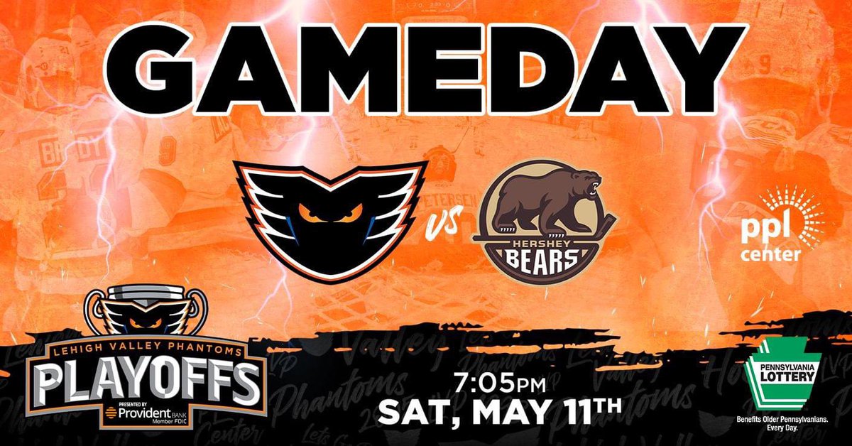 RALLY THE VALLEY - GAME 4 TONIGHT @ HOME

📍 PPL Center
🕖 7:05PM
🆚 Hershey Bears
🎟️ phantoms.hockey/44DmcpF
🟠 WEAR ORANGE
🔶 BRING YOUR RALLY TOWELS
🚗 Free parking in select Downtown Allentown garages

#LVvsHER | #RallyTheValley