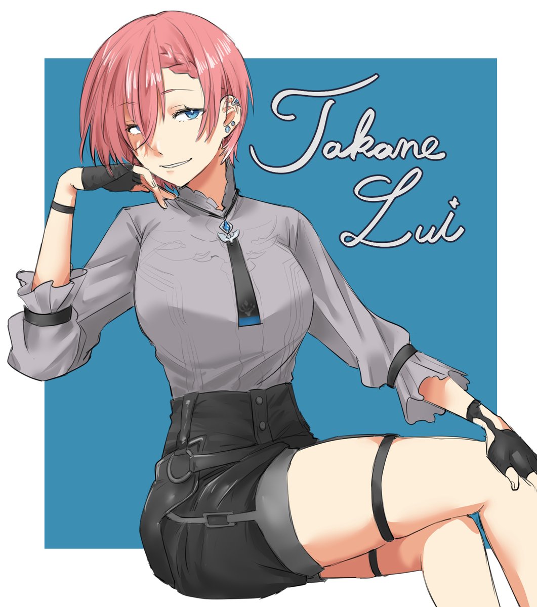 takane lui 1girl solo breasts looking at viewer smile short hair blue eyes  illustration images